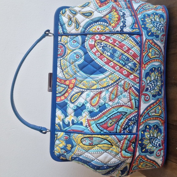 Vera Bradley 🌊Marina Paisley Barbara Frame Quilted Bag and Wallet Set - Picture 4 of 11